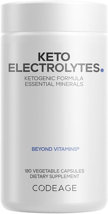 Codeage Keto Electrolytes, Magnesium, Potassium, Calcium, 180 Capsules