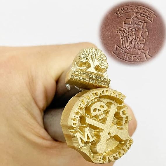Custom Logo Interchangeable Leather Stamp, Personalized Makers Mark Stamp