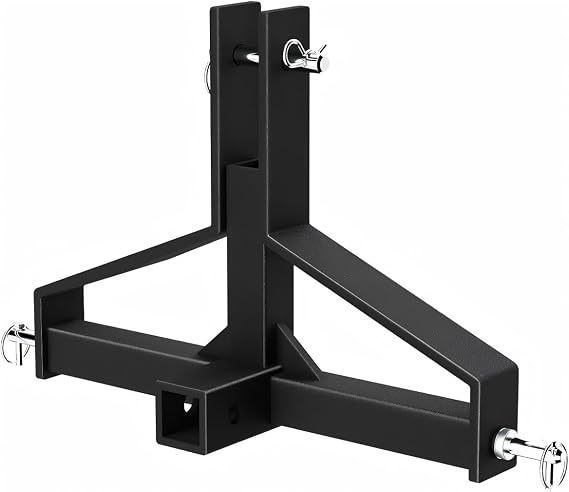 3 Point Trailer Hitch with 2" Receiver for Category 1 Tractors, 3 Pt Quick Hitch Drawbar Adapter Farm Equipment for Kubota, LM25H, NorTrac, Yanmar, Kioti, Cat