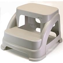 Two-Step Non-Slip Stool - 120 KG Carrying Capacity - Step Stool - Hard Plastic (Cream)