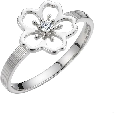 Personalized Flower Ring 925 Silver10K14K18K Gold Custom Flower Moissanite or Lab-Grown Diamond Rings Engraving Band Jewelry Gifts for Women