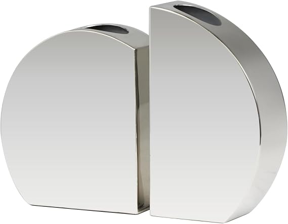 Deco 79 Stainless Steel Metal Decorative Vase Centerpiece Vases with a Sleek Mirror Finish, Set of 2 Flower Vases for Home Decoration 6" W, 7" H, Silver