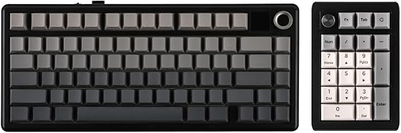 EPOMAKER F75 MAX Wireless Mechanical Keyboard+EK21 VIA Gasket Number Pad with 1000mAh Battery