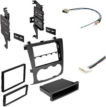 American International Nissan Altima (2007-2012 Sedan or Coupe) Double DIN Radio Installation Dash Kit, Car Audio Wiring Harness & Antenna Adapter, Plug & Play
