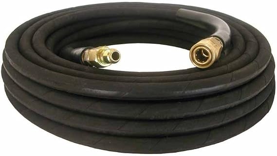 AHS280 Pressure Washer Hose 3/8" x 50' w/ Quick Connect, Non-Marking, Inc. Vinyl Bend Restrictors, 1-Wire, Commercial Grade, Assembled in the USA, Max Pressure: 4200 PSI, Max Temp: 250