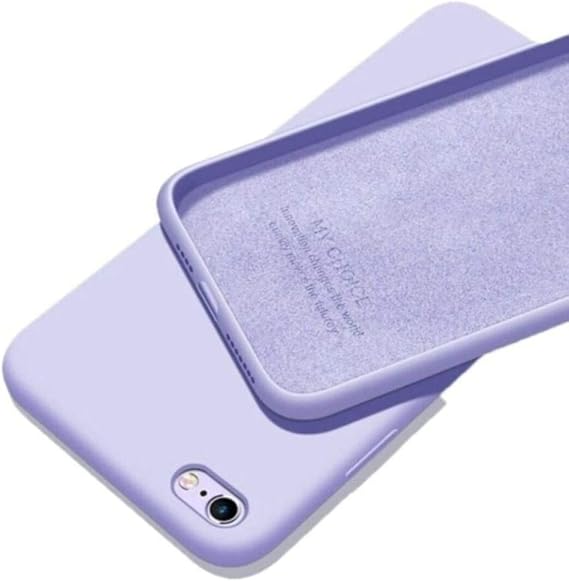 GGM GİYİM & AKSESUAR iPhone 7/8 / Se 2020 / Se 2022 ile Uyumlu İçi Kadife Dışı Mat Yapıya Sahip Koruma Sağlayan Lansman Silikon Kılıf (Lila)