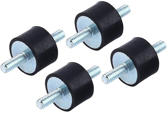 Keenso 4 Pcs M4 15*10 Rubber Mounts, Anti Vibration Rubber Mounting Shock Damper for Air Compressors, Engines, Gasoline Engines, Water Pumps
