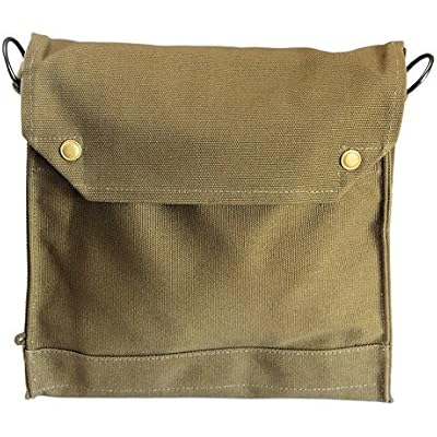 Replica WWII era British MKVII Gas Mask Bag ADVENTURE VINTAGE SATCHEL One Size