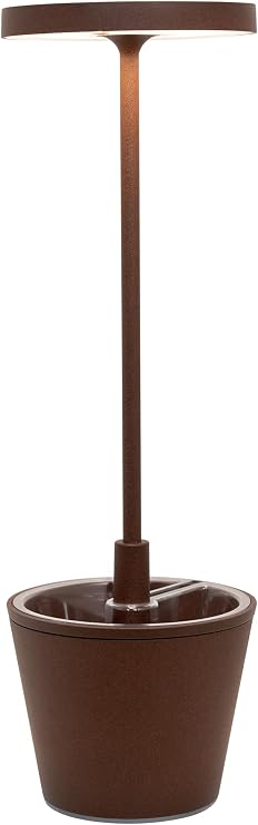Zafferano, Poldina Pro Upside Down Lamp, Rechargeable Cordless Table Lamp with Touch Controls, Suitable for Indoor and Outdoor, Dimmer, 2200-3000 K, Height 13.8 Inches, Rust Color