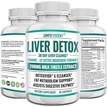 Liver Cleanse Detox & Repair Supplement, Artichoke Extract Liver Health Formula w 22 Herbs for Liver Support, Liver Detox Cleanse Pills - Milk Thistle Dandelion Turmeric Ginger Beet Zinc, 60 Capsules