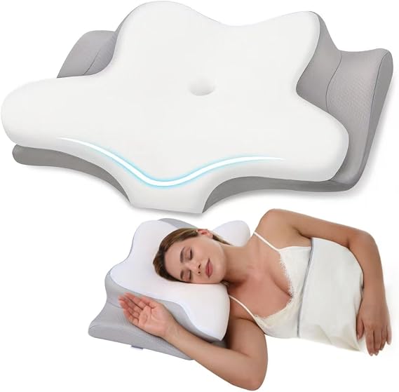 Cervical Neck Pillow, Memory Foam Pillows White
