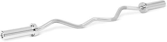 Amazon Basics Olympic 2-Inch Curl Barbell Bar, 47 Inches, Chrome