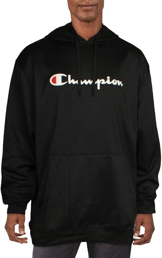 Champion Men's Big and Tall Script Logo Pullover Hoodie