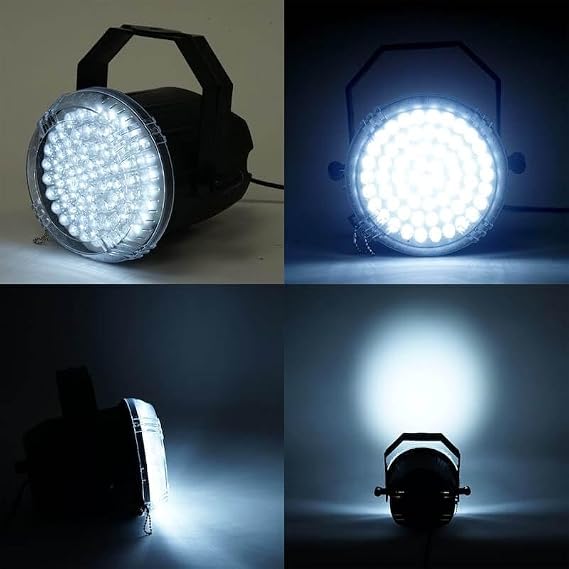 Efavormart 10W White Stage Strobe Light, 62 LED Bright Spotlight with Mounting Brackets, Adjustable Flash Speed for Indoor Party, Stage Backdrop, and Small Events