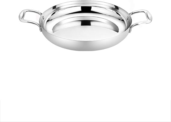 Paella Pan Gold Stainless Steel Skillet Pan Large Skillet