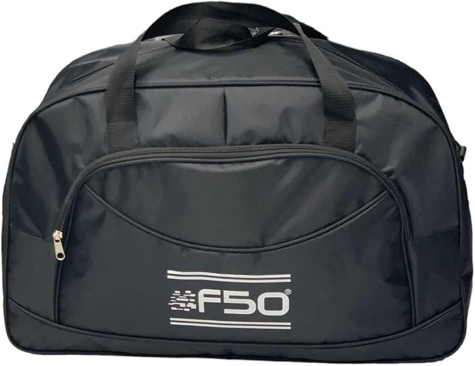 Unisex F50 İki Bölme Büyük Spor Çanta, Su Geçirmez, Uzun Askılı, Astarlı, Siyah