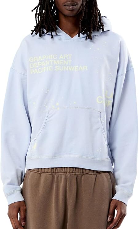 PacSun Men's Light Blue Solid Hoodie