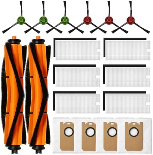 SmartClean V4 7997 Accessories for Ionvac SmartClean V4 Self Emptying Robot Vacuum Replacement Parts Kit, 2 Main Roller Brush, 6 Side Brushes, 6 Hepa Filters, 4 Dust Bags 18PCS