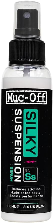 Muc-Off Silky Suspension Serum, 100ml - Protective Spray for Bicycle Suspensions - High Performance Formula for Mountain Bikes and Electric Bikes