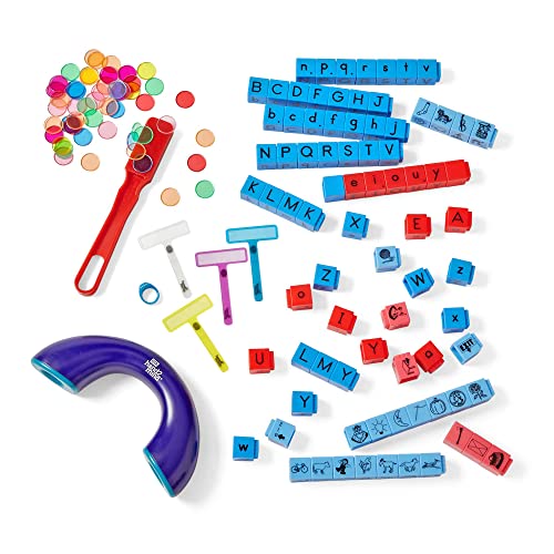 hand2mind Literacy Take Home Manipulatives Kit, Includes FingerFocus Highlighters, Phoneme Phone, Reading Rods Phonemic Awareness Linking Cubes, Magnetic Wand and Chips, Reading Tools 139 Pieces