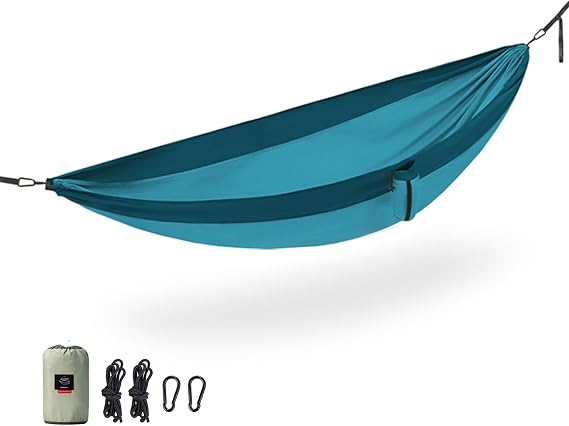 Naturehike Camping Hammock, Single & Double Hammock 794 Lb Capacity 1 & 2 Person Hammock Portable Tree Hammock for Outside Travel Hiking Camping Accessories (Blue, Single(114 * 58 inch))