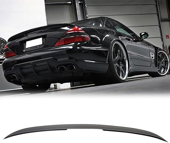 Trunk Spoiler Compatible with 2003-2011 Mercedes-Benz R230 SL-Class, ABS Matte Black AMG Style Rear Trunk Tail Lid Racing Spoiler Wing