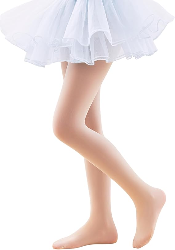 UTTPLL Girls Dance Tights for Ballet Student School Toddler Footed Tights Kids Ultra Soft Semi-Opaque Stockings