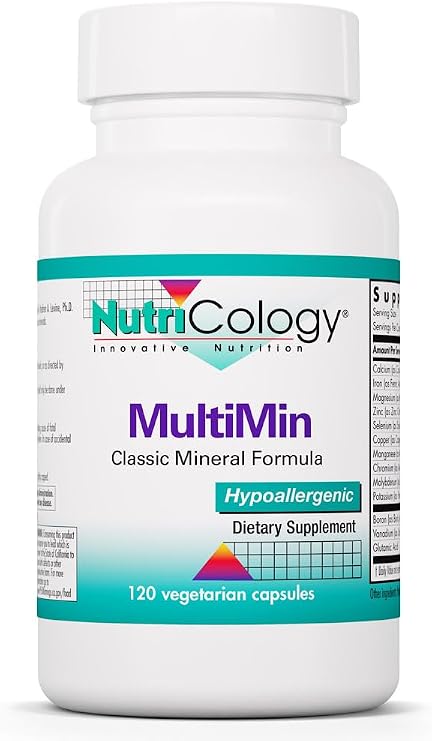 NutriCology MultiMin - Essential Mineral Blend with Macro Trace & Ultra Trace Minerals - Supports Mineral Balance Absorption & Cellular Function - 120 Servings - 120 Vegetarian Capsules