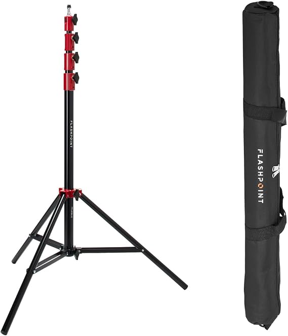 Flashpoint Pro Air-Cushioned Heavy-Duty Light Stand (Red, 9.5')