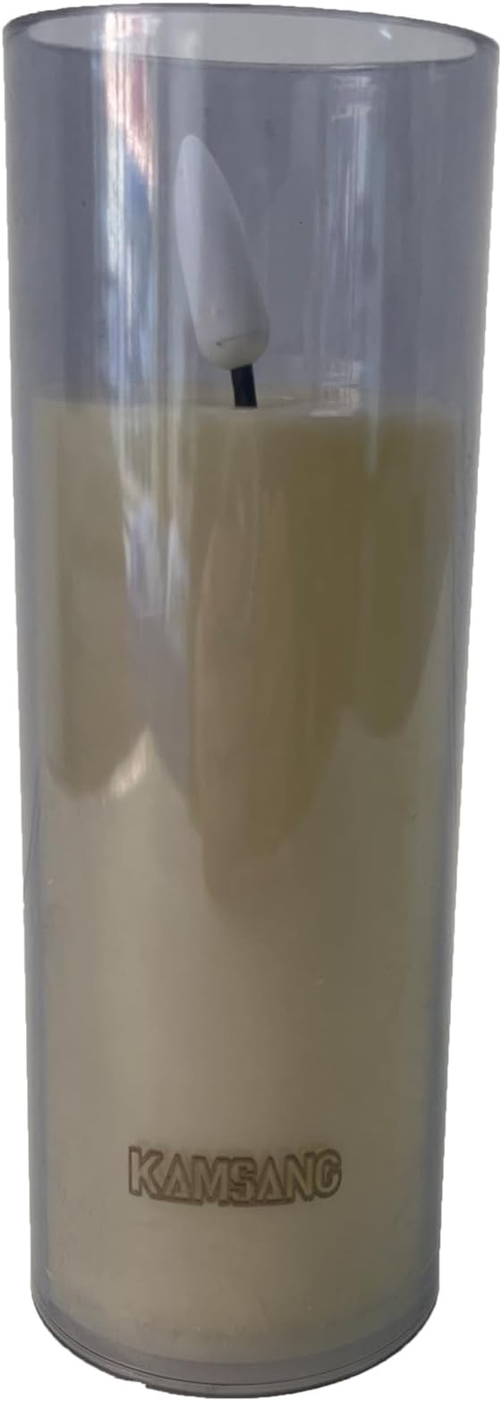 Flameless LED Decorative Ambient Light, Acrylic Pillar Light, Set of 3 (H4)