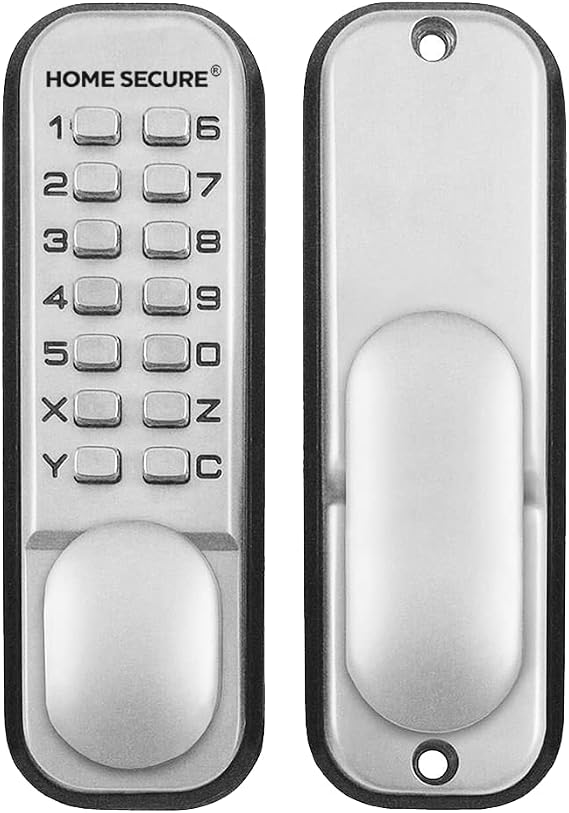 Home Secure™ Keyless Mechanical Code Door Lock – Push Button Combination Door Lock for Internal & External Doors, Reversible Left or Right, Weather-Resistant