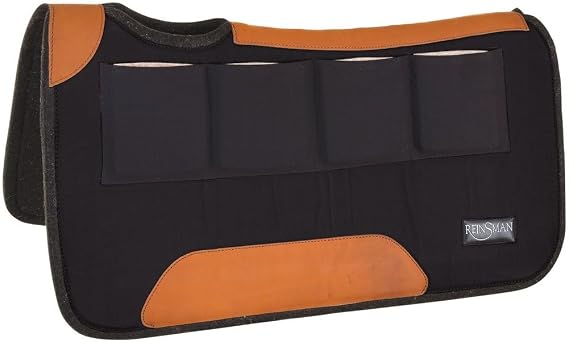 Reinsman Multi-Fit 4 Ranch Pro Square Contour Wool Pad Soft Breathable Shock-Absorbing Felt-Lined Moisture-Wicking Wither Relief Horse Riding Saddle Pad