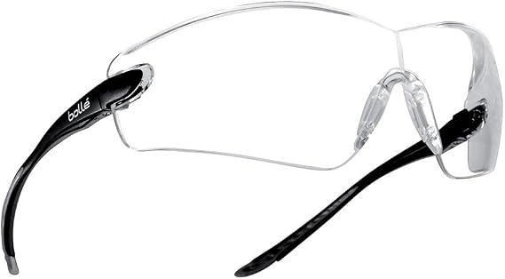 Bolle Safety 253-CB-40037 Cobra Safety Eyewear with Rimless Frame and Clear Anti-Fog Lens Black/Gray/Clear