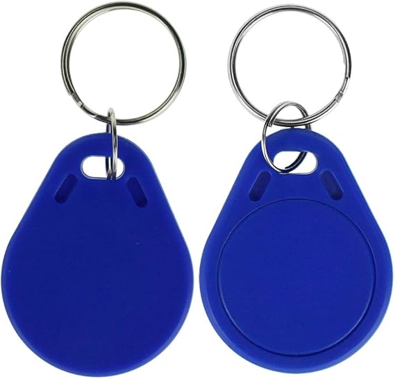 LIBO UID Changeable RFID Key Tags Writable Programable Keychain 13.56MHZ ISO14443A Access Control Keyfobs Blue Color Plastic Material (Pack of 10)