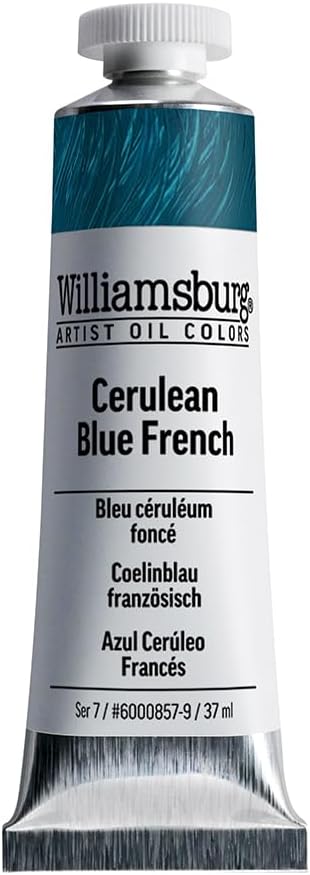 Williamsburg Artist Oil Colors by GOLDEN, Cerulean Blue French, 37 ml tube, Professional Oil Paint, Opaque