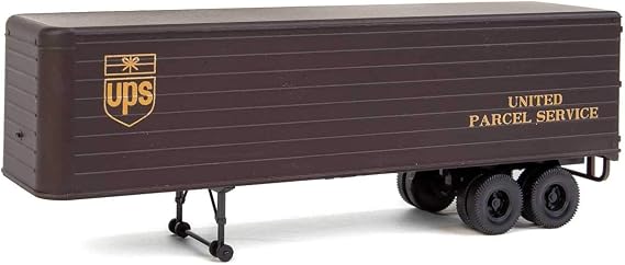 Walthers SceneMaster 2428 35' Fluted-Side Trailer 2-Pack - United Parcel Service (1950s-1960s; Brown, Gold; Bowtie Logo)