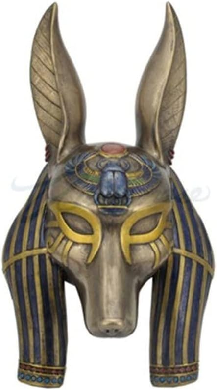 UNICORN STUDIO Anubis Mask Egyptian Wall Plaque Sculpture - 11.2" Cold Cast Bronze Wall Art Decor for Home, Office, Living Room - Ancient Egypt God of Afterlife Wall Hanging