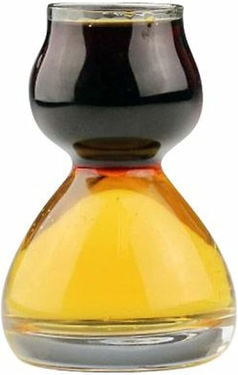 QUAFFER Double Bubble Layered PLASTIC Shot Glass Clear Chaser Shot Glass Jigger for Smooth Tasty Shots Fun Unique Split Shot Glasses Barware (Case of 144)