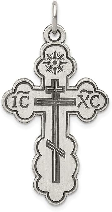 Sterling Silver Eastern Orthodox Cross Pendant