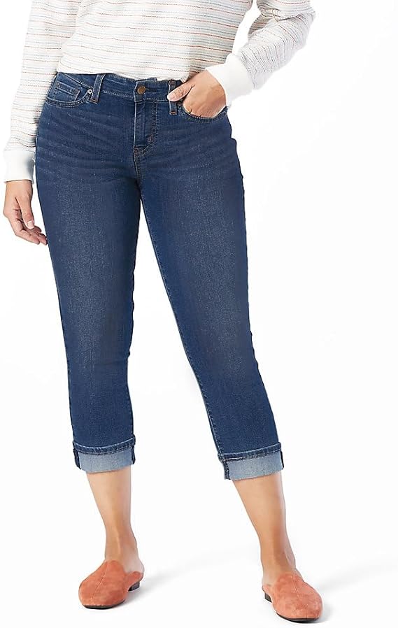 Levi Strauss Signature Gold Women's Mid-Rise Slim Fit Capris Stretch Denim (Also Available in Plus Size)