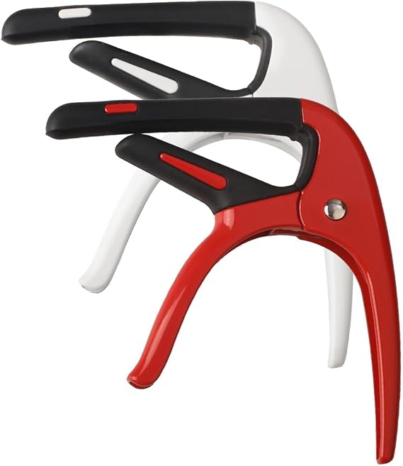 Guitar Capo for Acoustic and Electric Guitars 2 Packs Capo 6-String Acoustic Capo guitar accessories (Red-White)