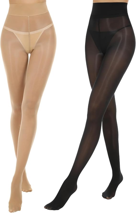 Shiny Pantyhose for Women High Waist Silk Oil Shimmer Sheer Tights