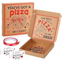 Feifeiya 2 Pcs Valentine Pizza Box Money Box for Cash Gift 10 x 10 Inch Pizza Boxes Money Holder Fun Gift for Surprise Funny Special Valentine's Day Party Celebrations (Cash Not Include) (Classic)