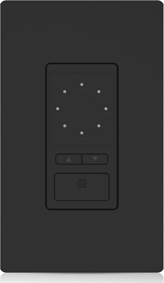 Countdown Timer Switch, 15A Single Pole Timer Switch, Black