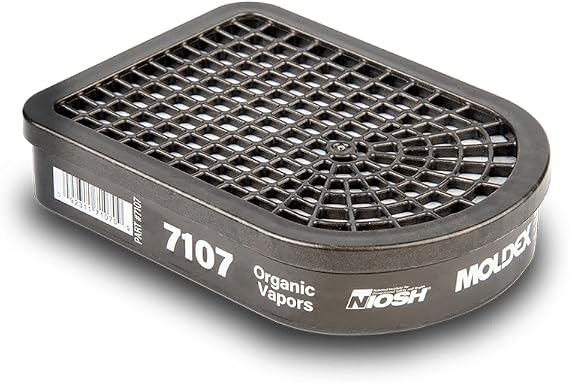 Moldex 7107 Semi-Rectangular Organic Vapor Cartridge (1 Pair), Black