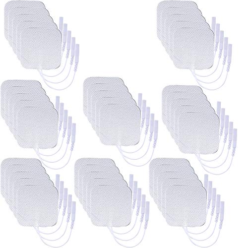 TENS Unit Pads 40 Pcs Wired Self-Adhesive Electrodes Premium Replacement Pads for TENS Units - 2x2 Inches 2x2-40Pcs