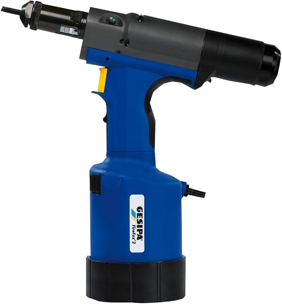 1458086"Fire Fox 2" M6 Pneumatic-Hydraulic Blind Rivet Nut Tool, Blue/Black