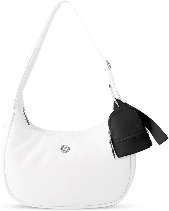 Mini Shoulder Bag Women Nylon Crescent Bag Underarm Shoulder Purse & Mini Backpack Keychain Wristlet Pouch Small Change Coin Purse Cute Zipper Wallet With 3 RFID Card Slots