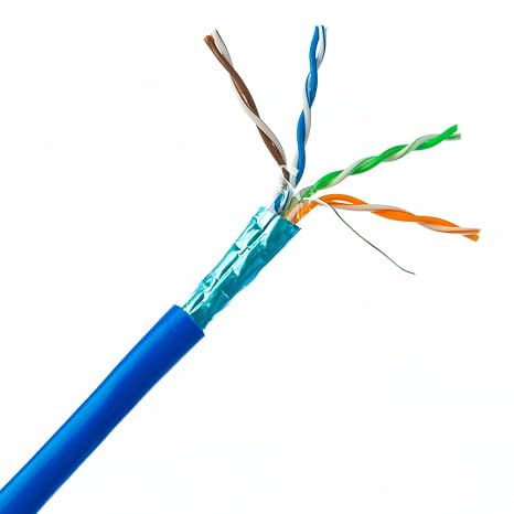 CableWholesale 1000 Foot F/UTP Cat5e Ethernet Cable, 24 AWG, ETL Listed, 4 Pair Solid Copper with Pull Box, Blue