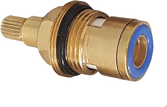 Faucet Cartridge Replacement Replacement Brass Ceramic Stem Disc Cartridge Mixer Hot and Cold Tap Inner Faucet Valve Quarter Turn G3/4" for Bathroom Kitchen Tap Red(Blue)